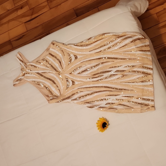 Sequin beige dress - Picture 2 of 5